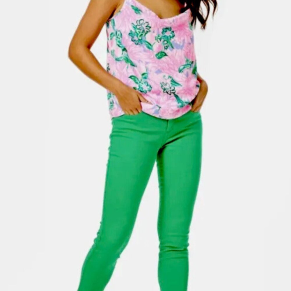 Lilly Pulitzer South Ocean High Rise Jeans- Patina Green - Size 0